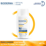 Bioderma XDefense Ultra-Fluid SPF50+ Invisible - 40 ML (Sunscreen, UVA, UVB Protector, Anti aging Sunscreen)