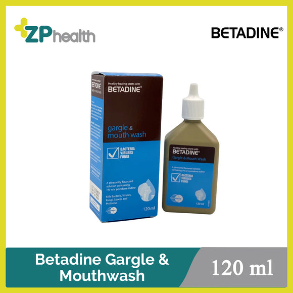 Betadine Gargle & Mouthwash 1% 120ml(ပလုပ်ကျင်းဆေးရည်)