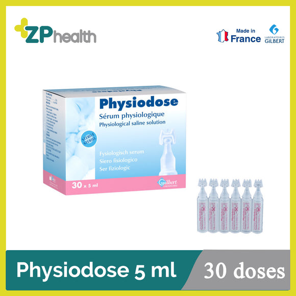 PHYSIODOSE BOX OF 30 DOSES X 5ML(ဖီစီရိုဒို့(စ်) နား၊နှာ‌ခေါင်း၊မျက်စိသန့်စင်ဆေးရည်ကြည်)