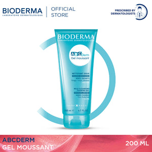 Bioderma ABCDerm Gel Moussant  - 200 ML (Baby Shower Gel, Baby Wash, Baby Shampoo)