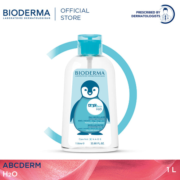 Bioderma ABCDerm H2O Micellar Cleansing Water - 1L (Baby Cleanser, Baby Cleasing Water)