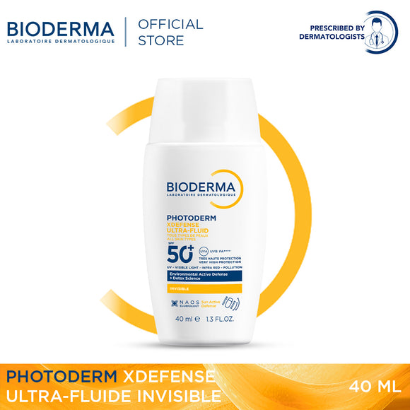 Bioderma XDefense Ultra-Fluid SPF50+ Invisible - 40 ML (Sunscreen, UVA, UVB Protector, Anti aging Sunscreen)