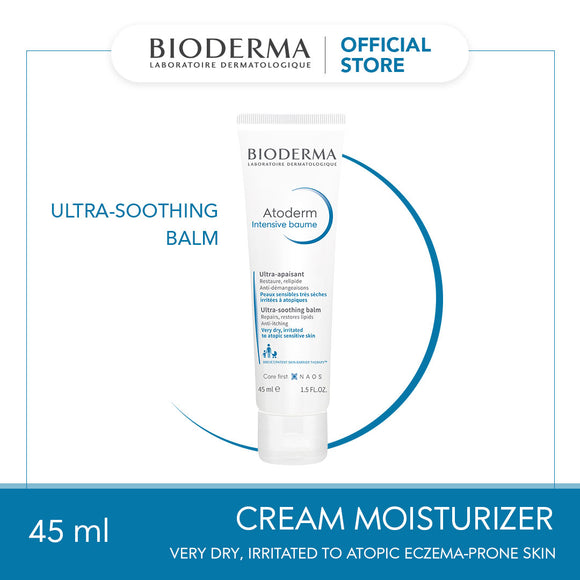 Bioderma Atoderm Intensive Baume Utra-soothing Ultra-nourishing  Anti-itching Moisturizer/ Cream (Very Dry, Irritated to Atopic Sensitive Skin) - 45 ML