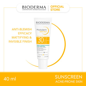 Bioderma Photoderm AKN Mat SPF 30 High Protection Anti-blemish Sunscreen for Face (Acne-prone Skin) - 40 ML