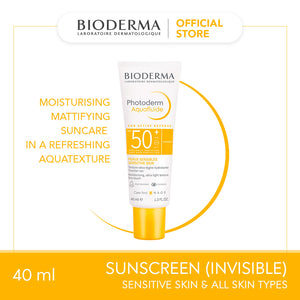 Bioderma Photoderm Aquafluide Neutre SPF50+ Moisturizing Mattifying Sunscreen in a Refreshing  Aqua-texture  (All Skin Types including Sensitive Skin) - 40 ML