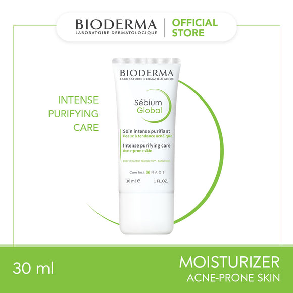 Bioderma Sebium Global Intense Purirying Acne Moisturizer Cream (Oily to Acne-Prone Skin) - 30 ML