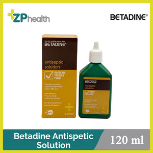 Betadine Antiseptic Solution 10% 120ml (အနာကျက်ပိုးသတ်ဆေးရည်)