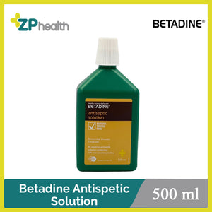 Betadine Antiseptic Solution 10% 500ml(အနာကျက်ပိုးသတ်ဆေးရည်)