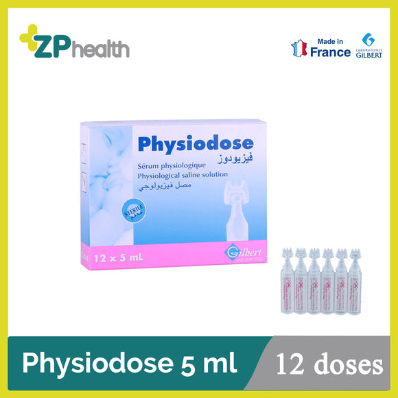 PHYSIODOSE BOX OF 12 DOSES X 5ML(ဖီစီရိုဒို့(စ်) နား၊နှာ‌ခေါင်း၊မျက်စိသန့်စင်ဆေးရည်ကြည်)