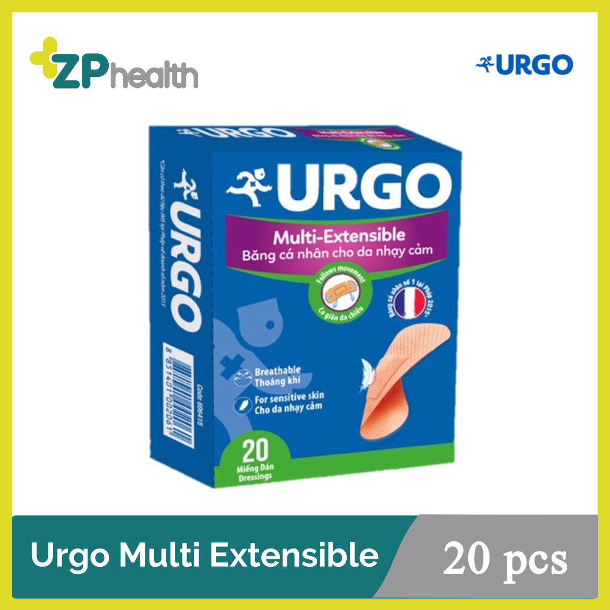 Urgo Multi Extensible 20's(အာဂိုပလာစတာ) – ZP Health Myanmar